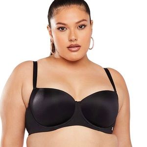 NWT Savage X Fenty Women's Curvy Satin Micro Balconette Bra - Black size 40DDD